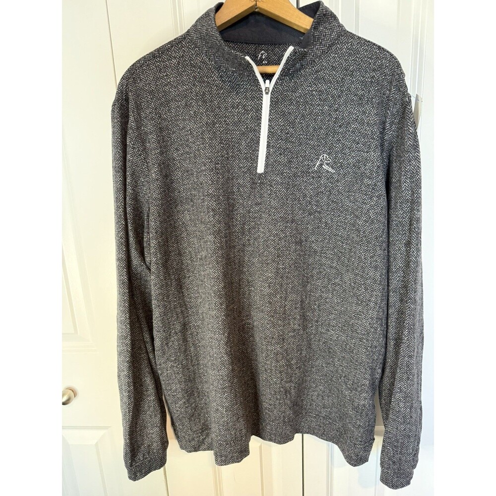 RHOBACK 1/4 Zip Pullover Men’s Large black White Performance Golf Stretch